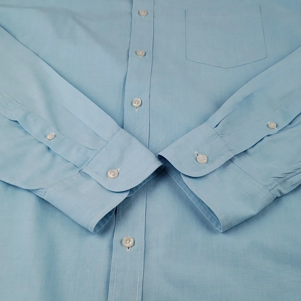 J. Crew Men's Button Front Shirt Size XL Slim in Blue 100% Cotton
